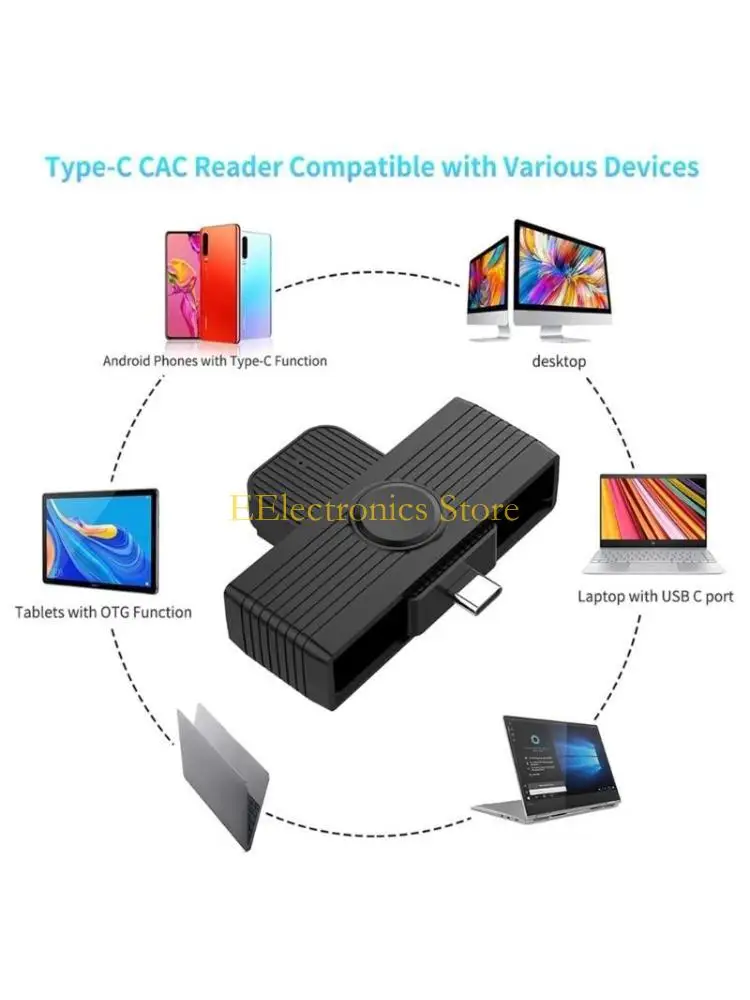 B03C USB C CAC Reader USB C DOD Portable Type C Card Reader USB Common Access CAC