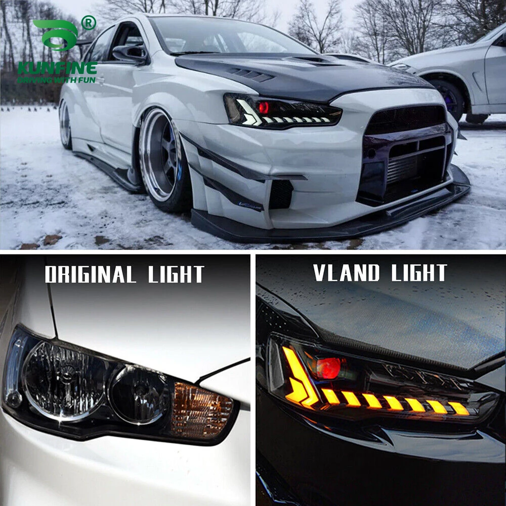 Pair of Car Styling Car Headlight Assembly For MITSUBISHI GRAND LANCER EVO-X 2008-2018 LED Head Lamp Car Tuning Light Parts Plug