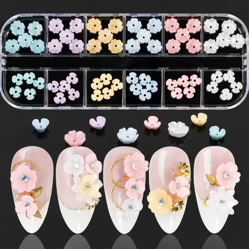 Nail Art Rhinestones  Exquisite   Flower Nail Decoration Nail Simulation Three-dimensional Shell Flowers