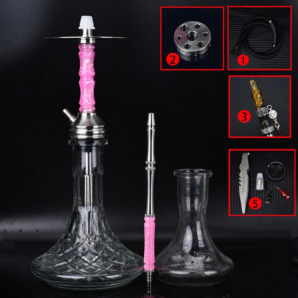 

Wolfcoolvape Hookah original high-quality hookah single tube pot resin stainless steel hookah pot complete set