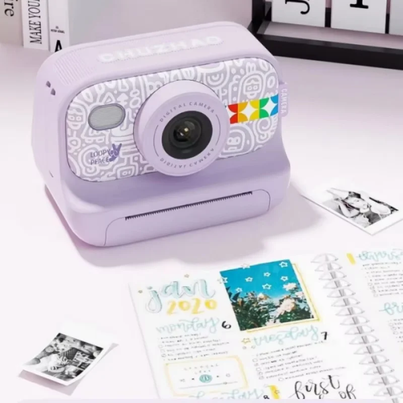 1 st Polaroid camera print foto zwart paars oogbescherming draagbare HD digitale camera kinderen verjaardagscadeau Speelgoed Camera