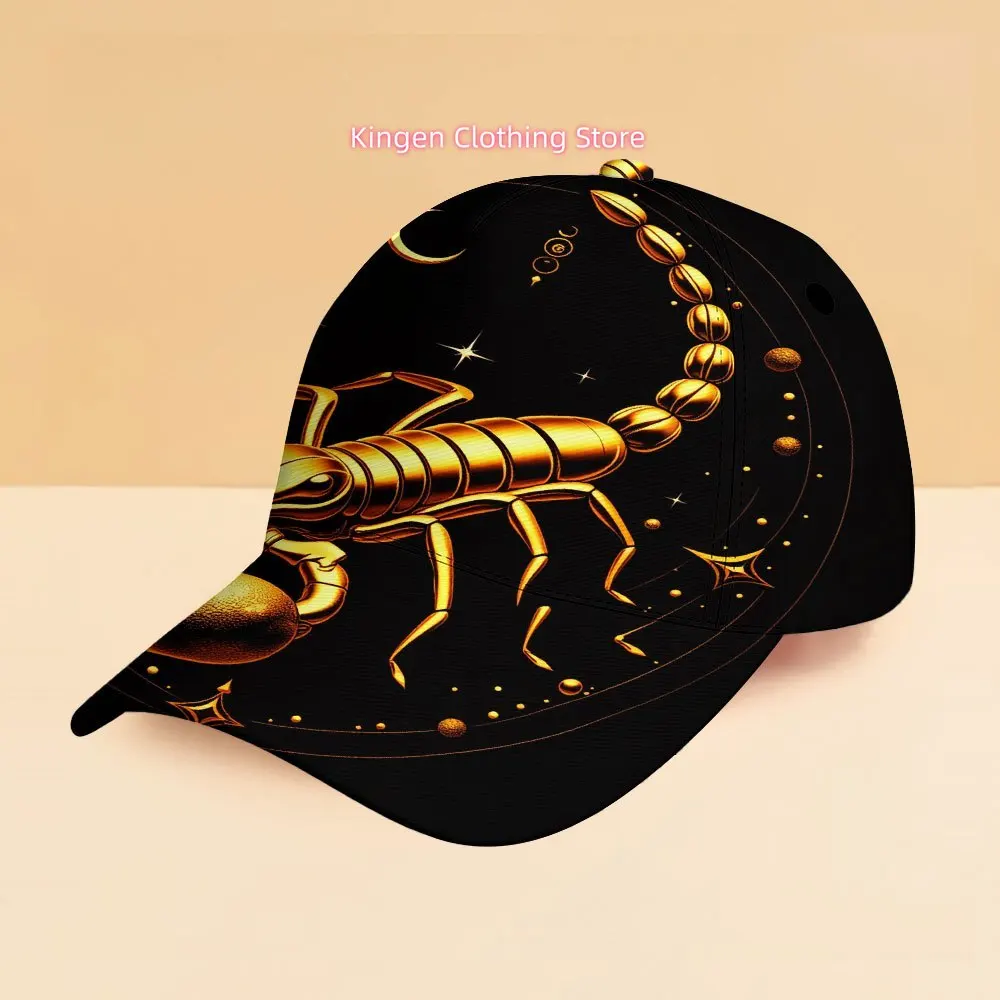 1pc 2D Flat Scorpio Neutral Street Style Baseball Cap, Lightweight And Breathable Sun Hat, Suitable for Outdoor Sports And Daily