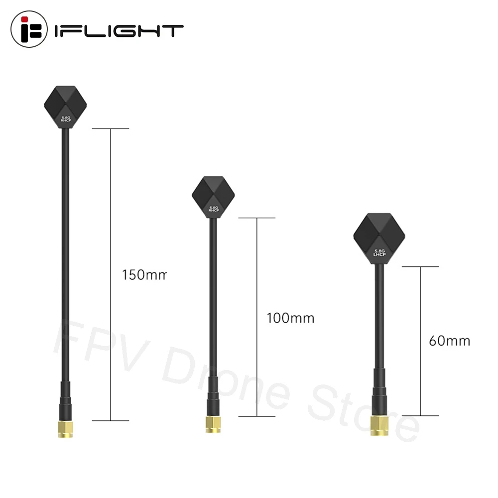 

IFlight Albatross V2 SMA 5.8GHz 2.4dBi Antenna LHCP RP SMA / RHCP SMA 60MM/100MM/150MM for FPV Racing Drone part