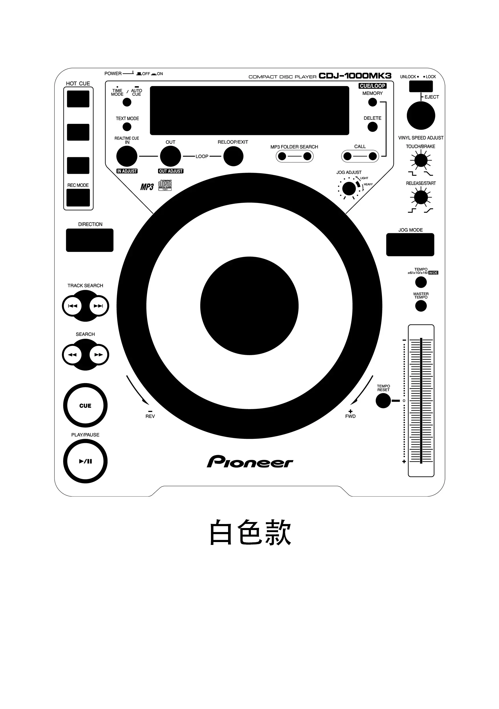 Pioneer CDJ-1000 MK3 Disc Player Panel Film. Disc Player Personalized Colorful Sticker(Self Adhesive Film, Not A Device)