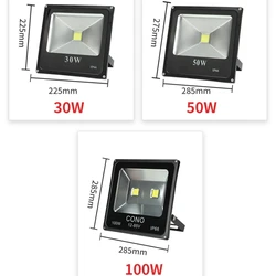 led Floodlight 10W DC12v 24v 12V-85V Spotlight 20W 30W 50W 100W Exterior lighting bouw lamp Searchlight light Landscape Lighting