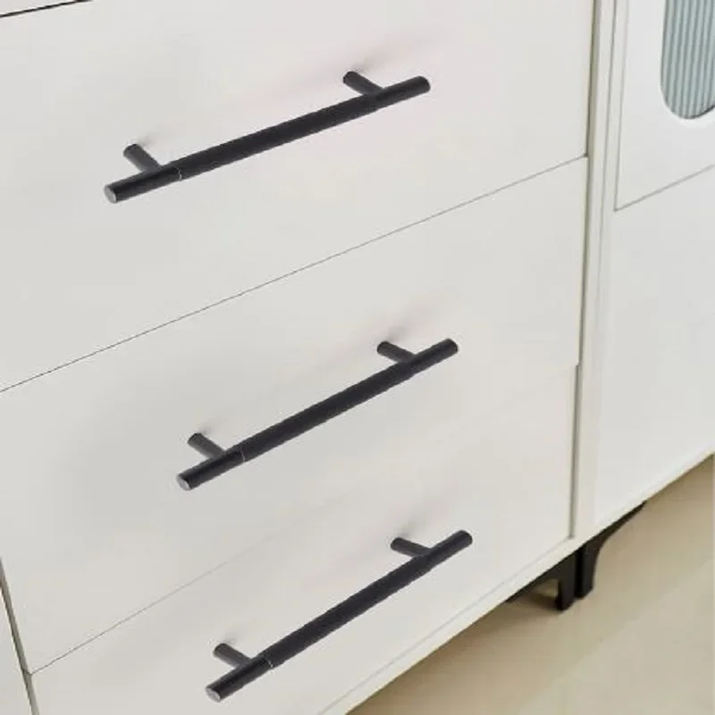 2PC Modern Simple Gold Cabinet Wardrobe Door Handle Aluminum Alloy Copper Round Bar Knurled Carved Aluminum Alloy Drawer Handle