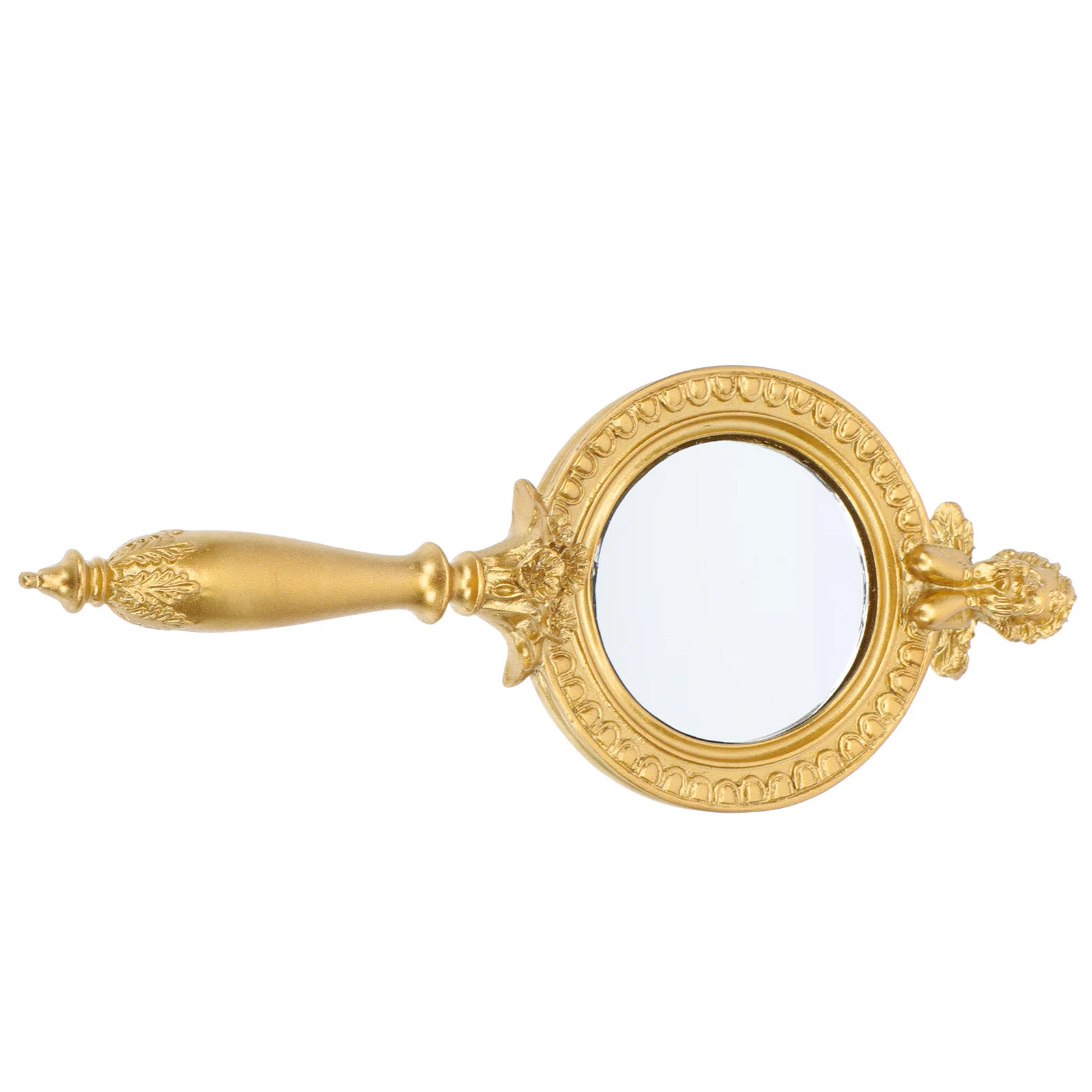 레트로 골드 엔젤 핸드헬드 미러 빈티지 컴팩트 휴대용 메이크업 미러 가볍고 우아한 디자인 고화질