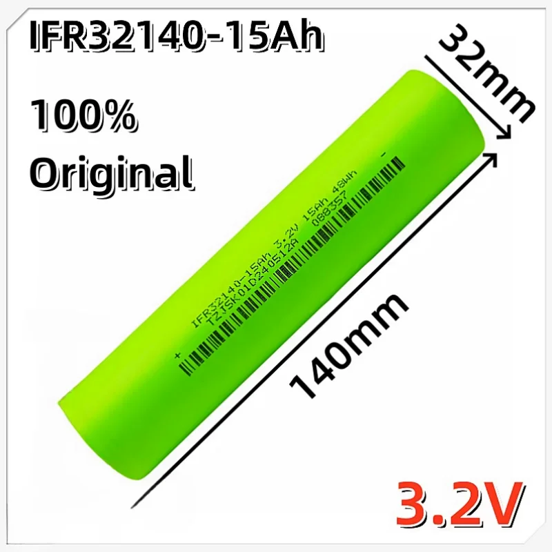 4pcs แบตเตอรี่ลิเธียมเหล็กฟอสเฟตทรงกระบอก 3.2V 15Ah Lifepo4 CELL สําหรับ RV ไฟฟ้ารถ Energy Storage แบตเตอรี่