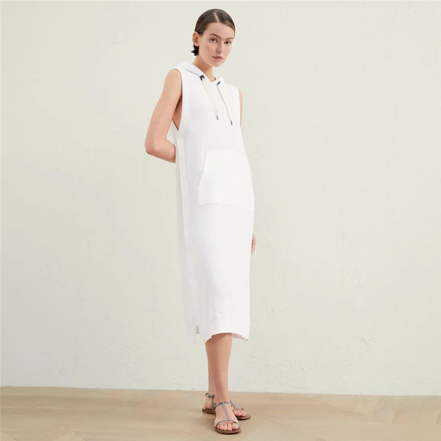 

2024 Spring and Autumn Elegance Commuting French Style Slim Fit Sleeveless Dress for Women Available in Black and White