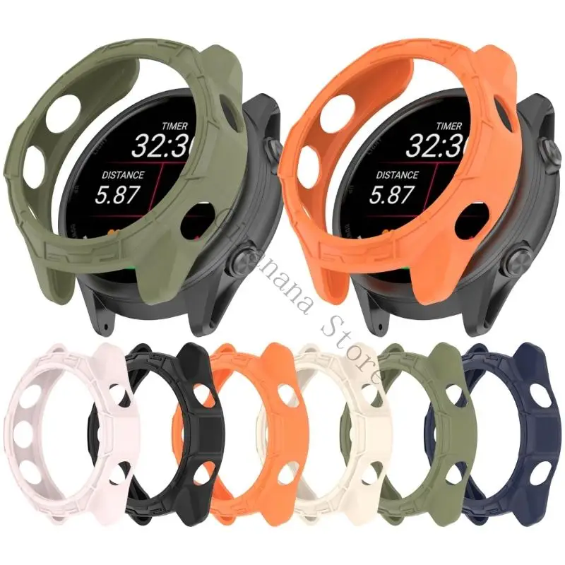 

Q81F TPU Semi Enclosed Protective Case Suitable For 570 42mm 47mm Smartwatch Hollowed Out Design Easy Access to Screen&Button