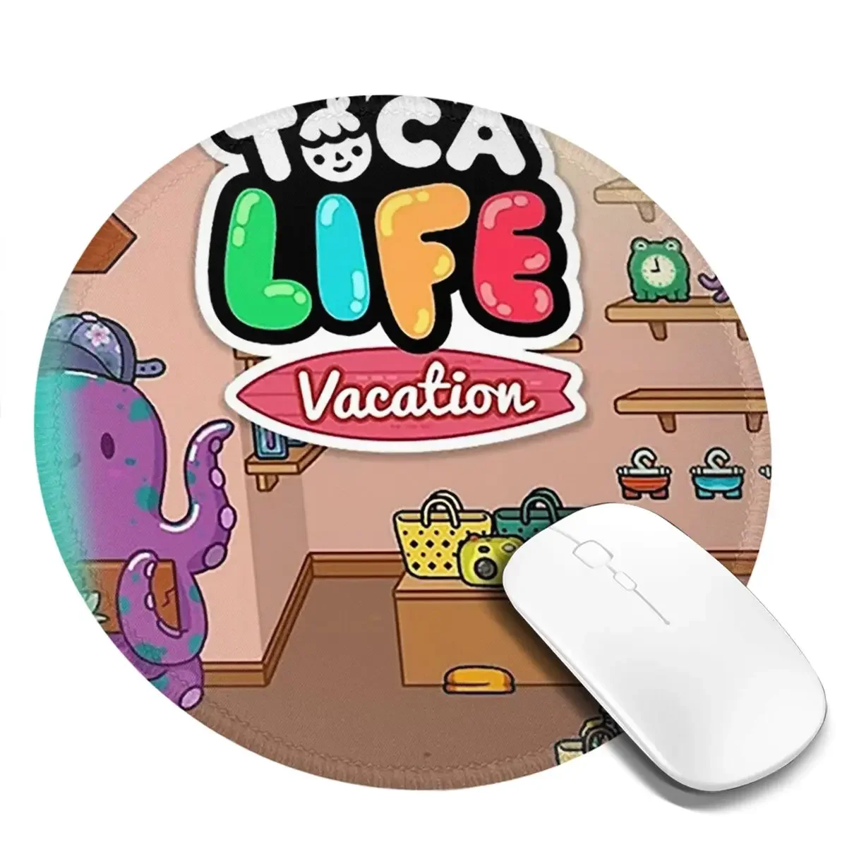 Toca Life Box Toca Boca Cute Game Round Mouse Pad Computer Keyboard Mouse Mat Gaming Laptop Desk Mat Office Table Mats