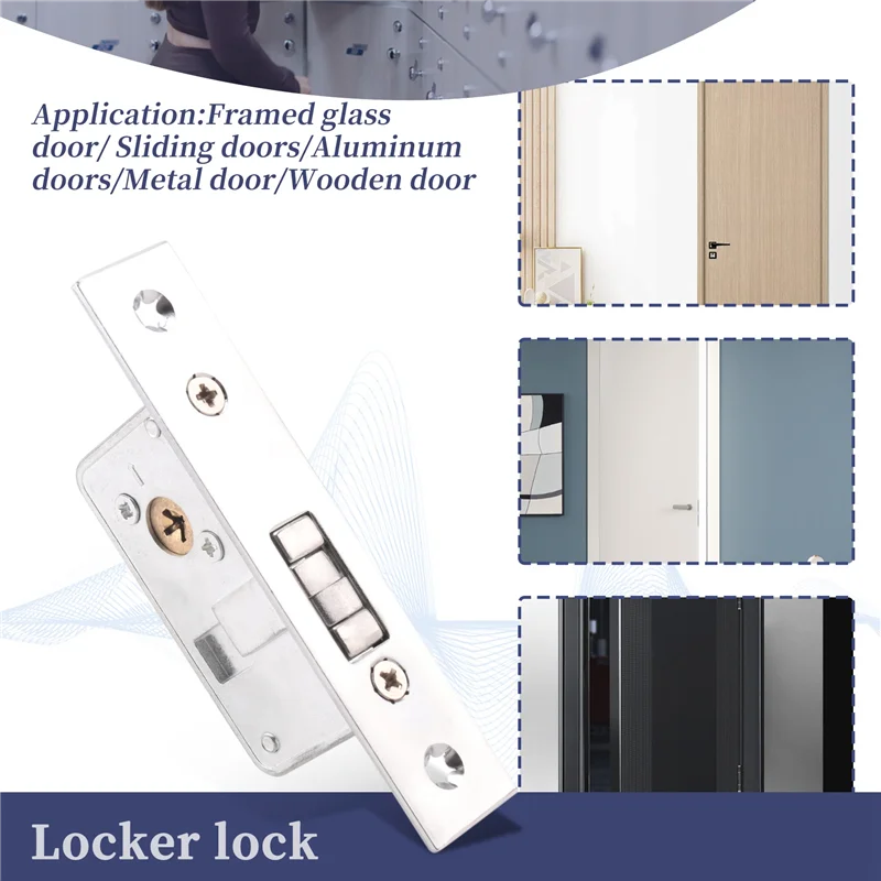 

B68C Invisible/Door Lock, Sliding Door Hook Lock, Alloy Lock Body, Frame Glass Door, Sturdy, Durable, Door Hardware