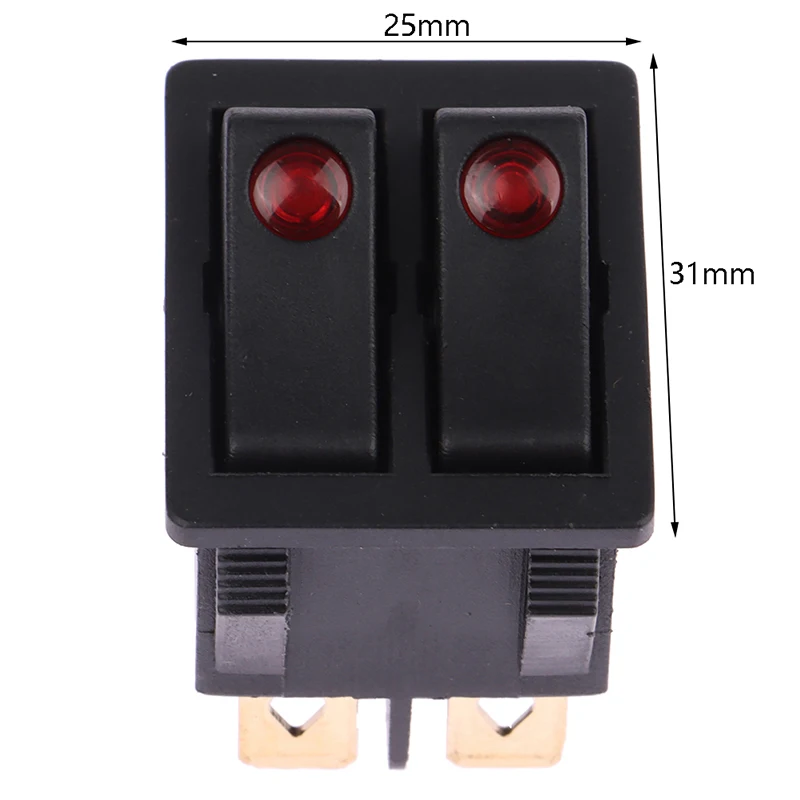 Nuovo interruttore a bilanciere doppio rosso a 6pin (cooper)KCD3-606 con pulsante di alimentazione 16A ~ 250V AC teglia elettrica interruttore di riscaldamento elettrico