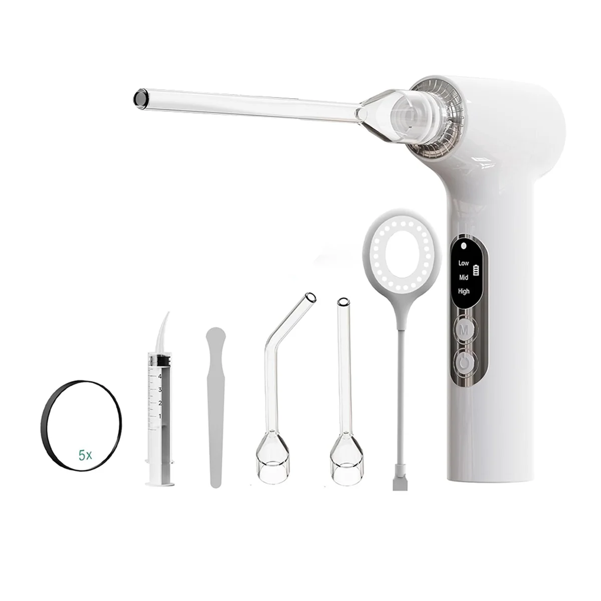 【24 ساعة للبيع!】{مزيل حجر اللوزيل الإلكتروني، مجموعة إزالة حجر اللوزيل 10 في 1، مكنسة حجر اللوزيل مع ضوء أزرق مدمج