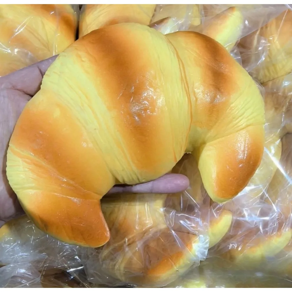 Oversized Butter Horn Squishy Toy Bread Scented Ultra Soft Slow Rising Squeeze Fidget Stress Relief Portable Small Gift