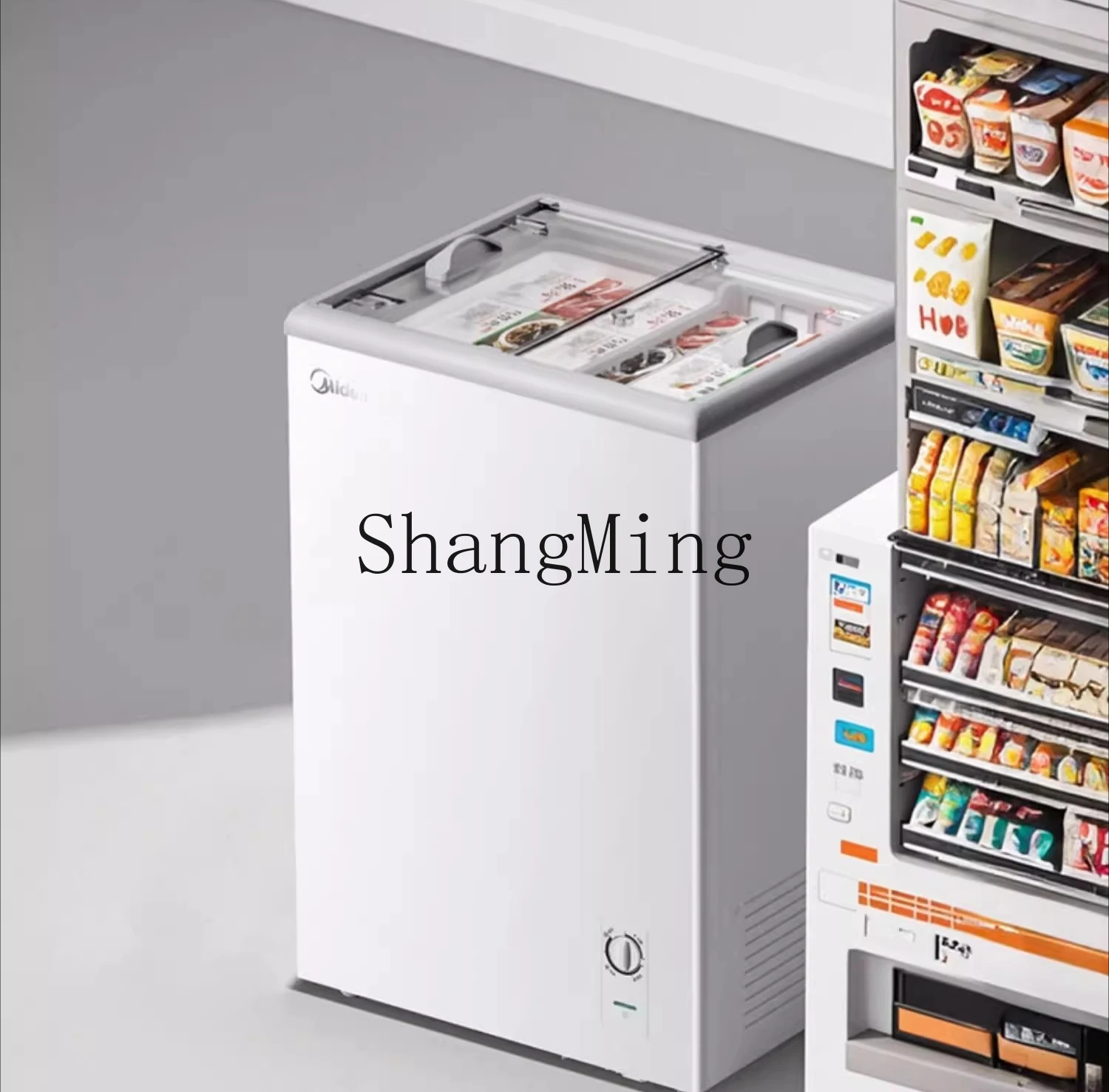 ZYY خزانة عرض صغيرة منزلية وتجارية، ثلاجة فريزر آيس كريم صغيرة