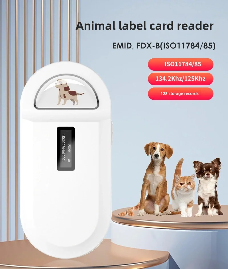 Rechargeable 134.2KHz Animal Microchip RFID Reader PT160 Handheld Digital ID Pet Chip Scanner For Pet Dog Cat Management