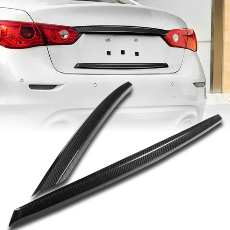 

For Infiniti Q50 2015-2017 Real Carbon Fiber Car Rear Trunk Tailgate Plate Covers Trim Car Accessories