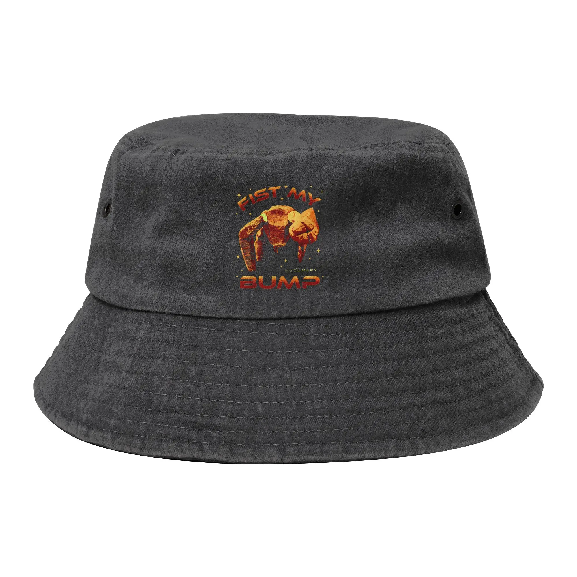 Project Hail Mary Fist My Bump Rocky Bucket Hat for Girl Distressed Denim Washed Field Hat Packable for Fisherman Cap Panama Hat