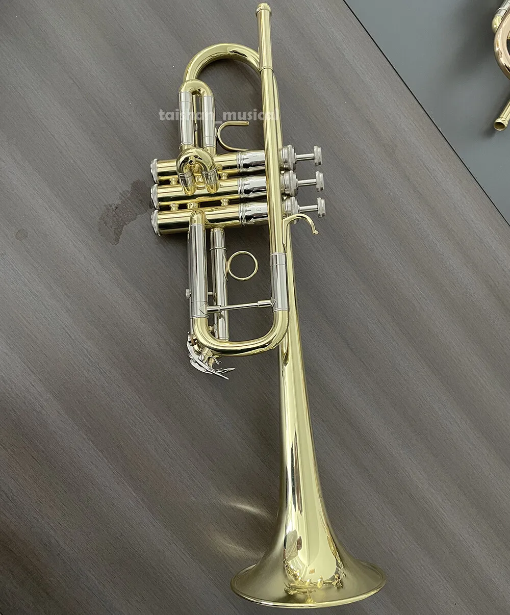 High quality Brass Lacquered C Trumpet Cupronickel Tuning Pipe With Case