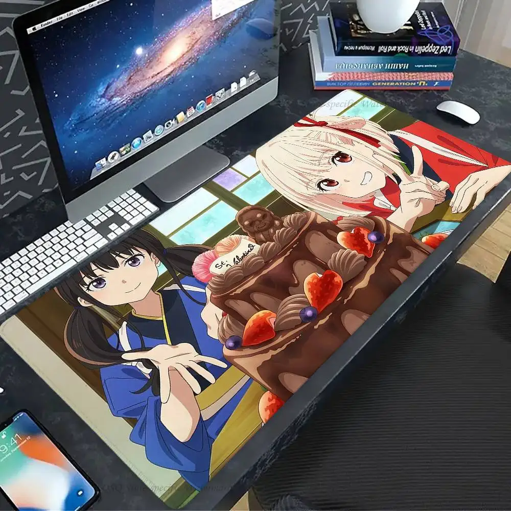 Animated Lycoris Recoil Mousepad Non-slip Suitable For Office Computers Laptops E-sports Game Desk Mats XXL Keyboard