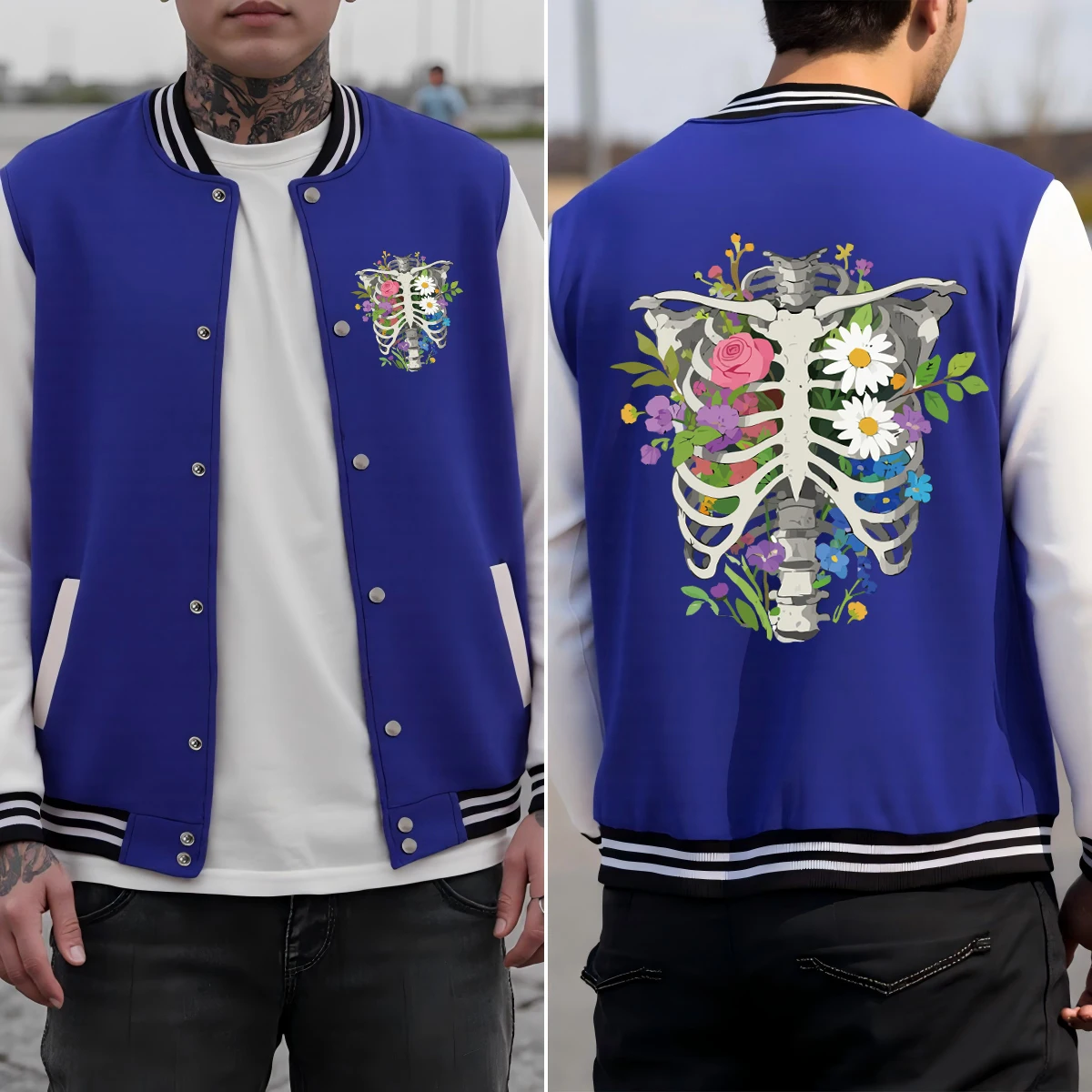 

Бейсбольная форма с цветочным принтом, мужская красочная куртка в стиле хип-хоп, осенняя свободная уличная одежда, хлопковый топ унисекс