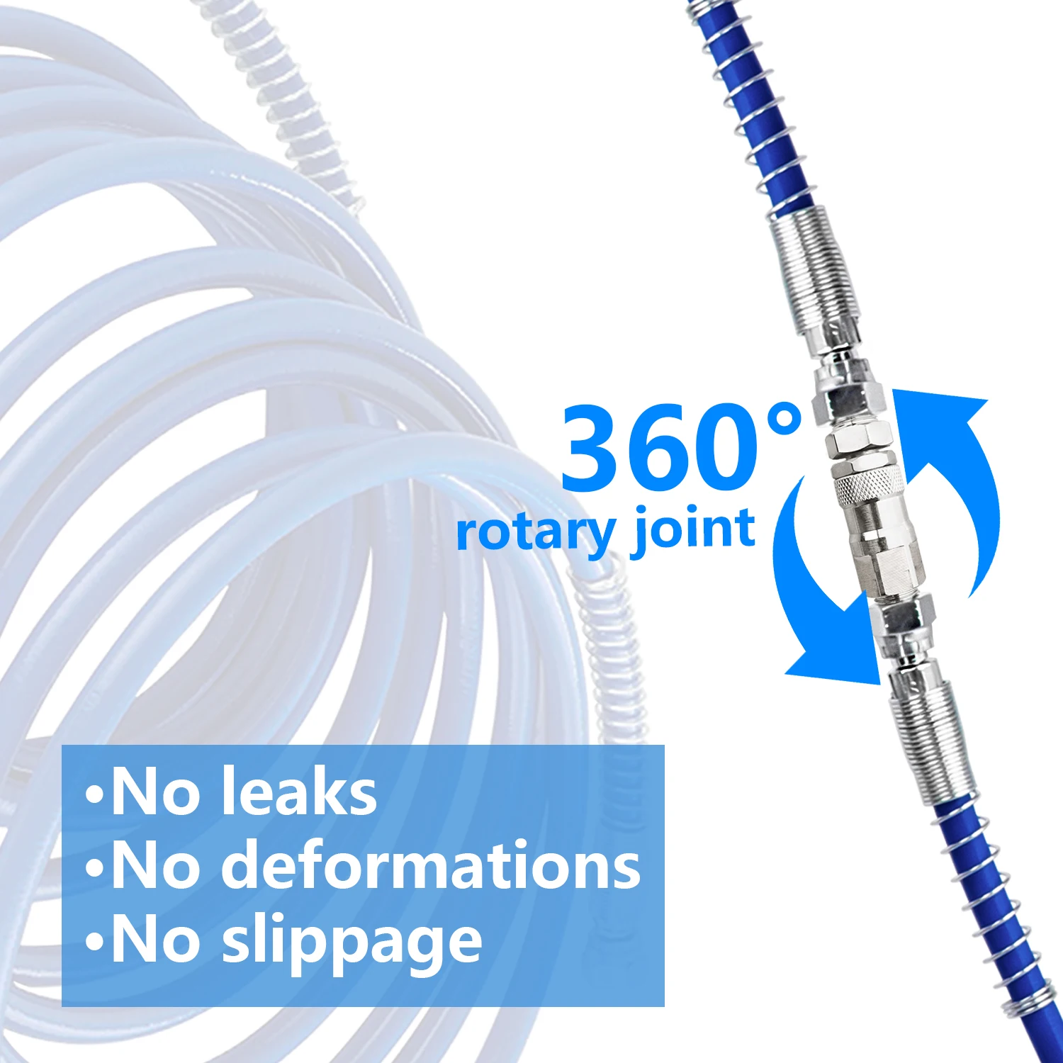 قطعتان من وصلة دوارة 360 درجة مقاس 1/4 بوصة لآلة طلاء الرش بدون هواء، مسدس رش عالي الضغط من الفولاذ المقاوم للصدأ مسدس رش دوار مشترك ومفصل دوار للخرطوم #3