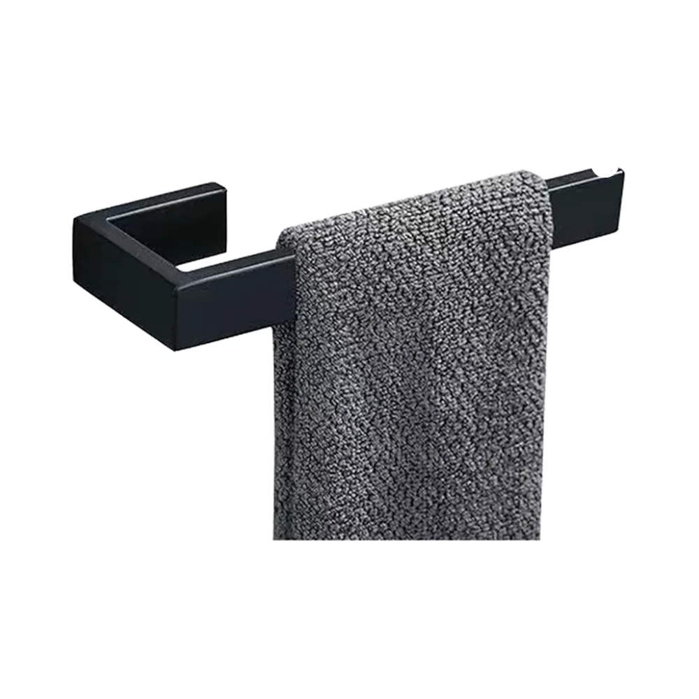 

Heated Hand Towel Holder & Rack SUS 304 Stainless Steel 8" Rectangular Modern Design Matte Black Bathroom Wall Mount