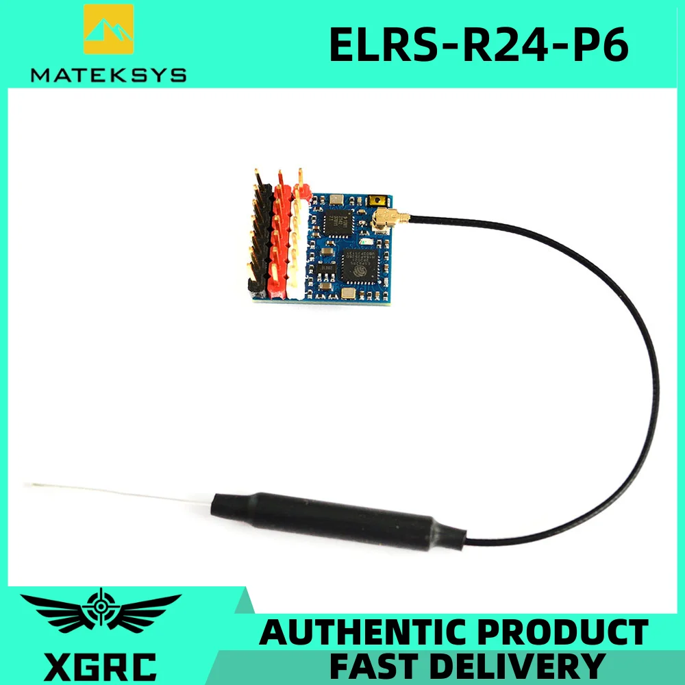 MATEK ELRS-R24-P6 R24-P6 EXPRESSLRS 2.4GHz PWM Receiver With Antenna Connector Support 2~8S VBat Voltage Sense For RC FPV Drone