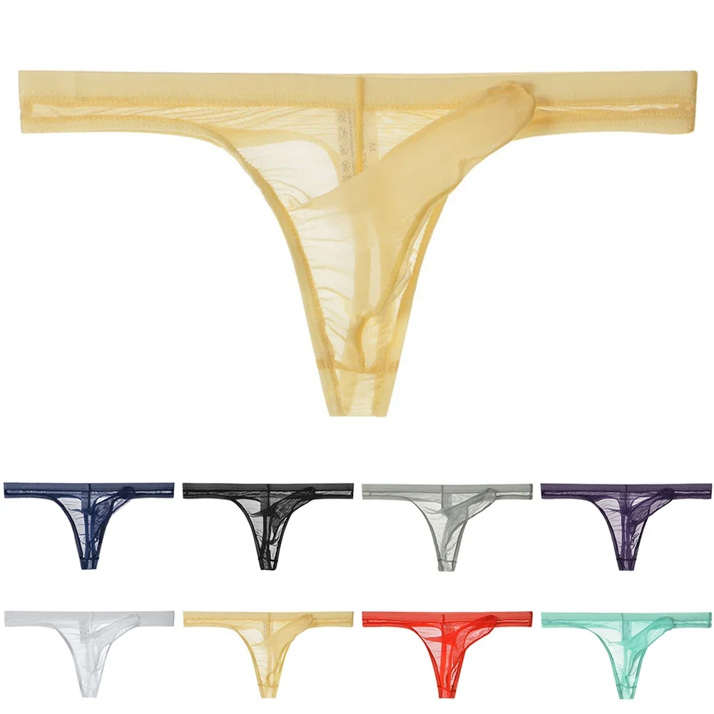 2023 Hot Sale Thongs Male Underwear Ultra Thin Underclothes Elephant Nose Erotic G-string Low Rise Mesh Underpant