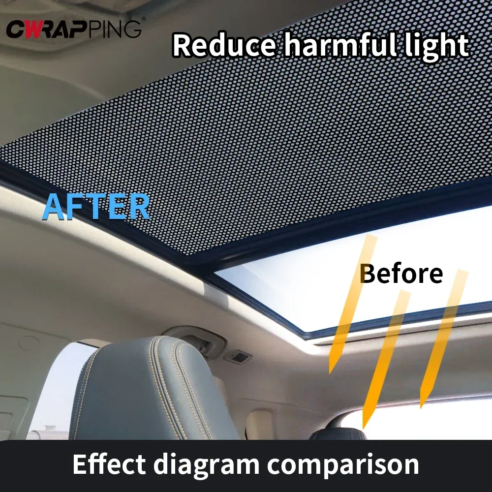 

Car Sunroof Stickers Car Window Film Heat-Resistant Anti-Fog Sun Protection Stickers for Vehicle Sunroof Windows Protective Film