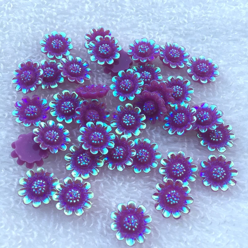 12mm AB resin flower design rhinestone Art Rhinestones for DIY wedding decoration 40pcs -B08