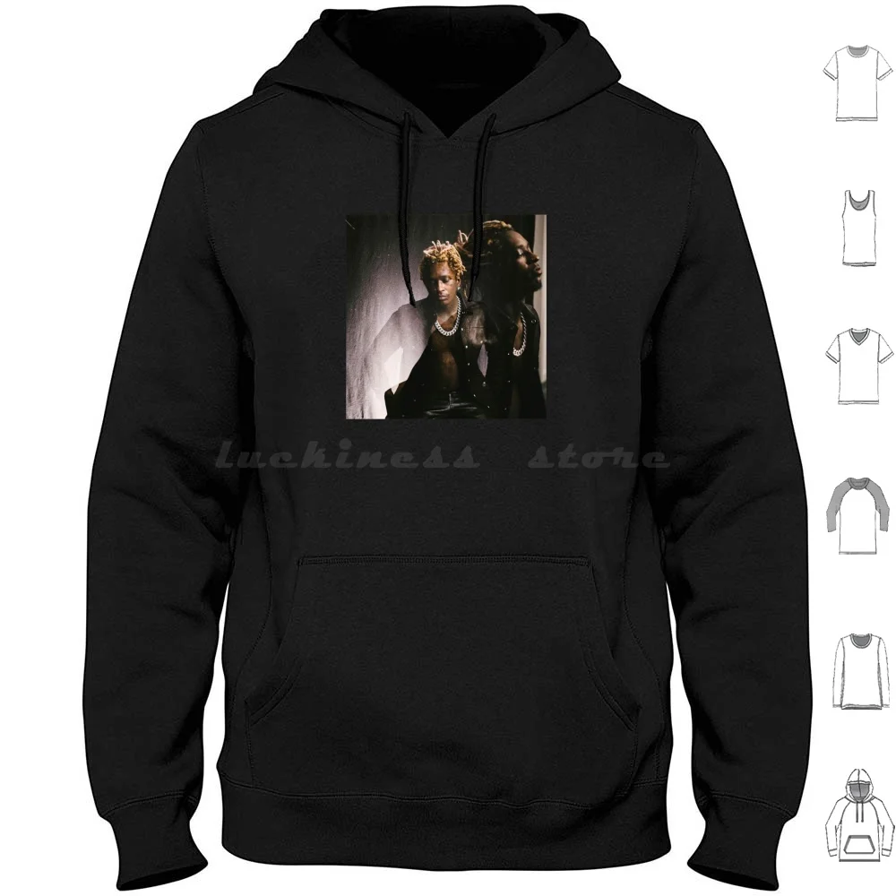 Shadow Pose Sudadera con capucha joven de algodón de manga larga Thugga Luv Quavo Cool Travis Kany Trends Jeffery Hiphop Thug Slime Season