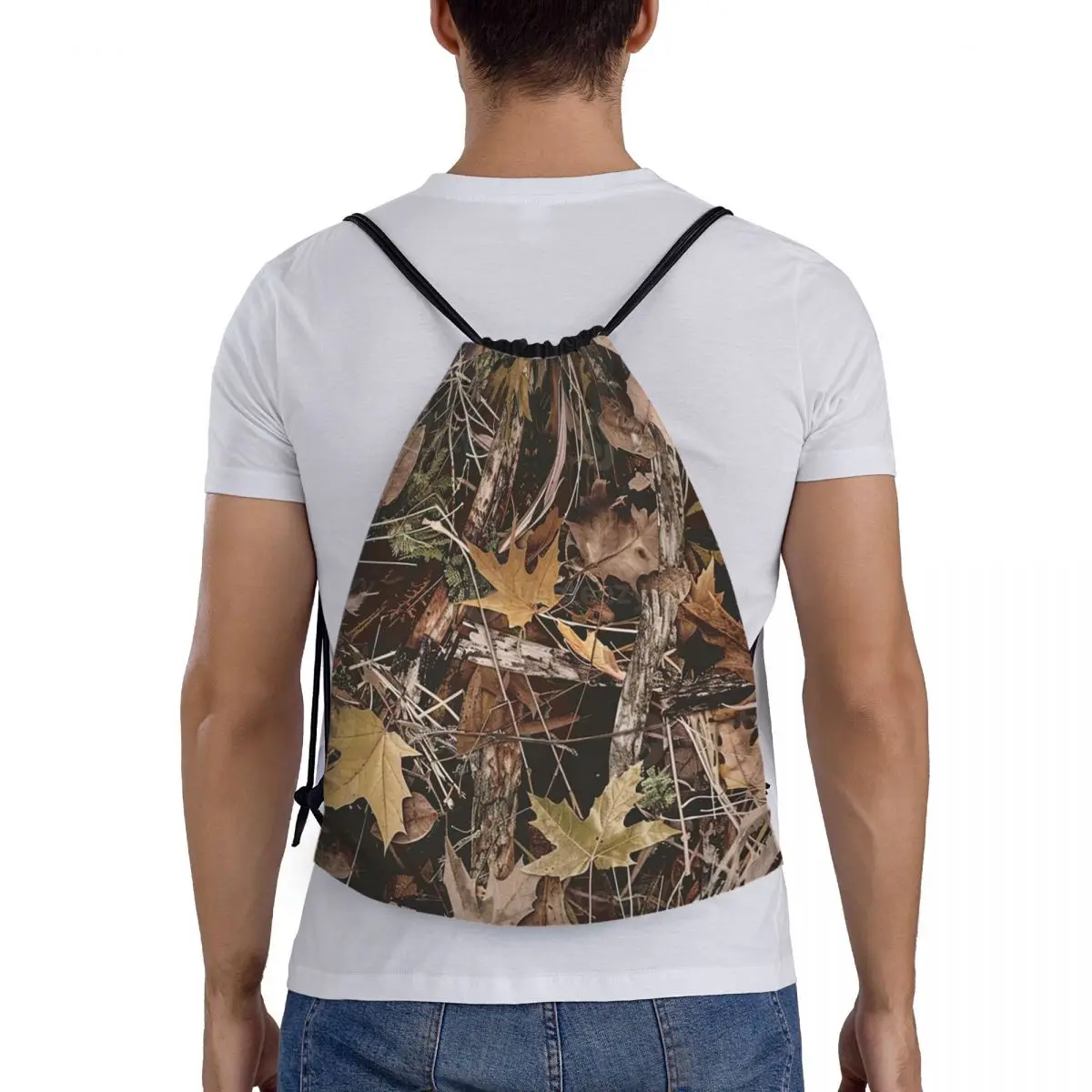 

Real Tree Camouflage Backpacks Multi-function Portable Drawstring Bags Sports Bag Book Bags For Man Woman Students