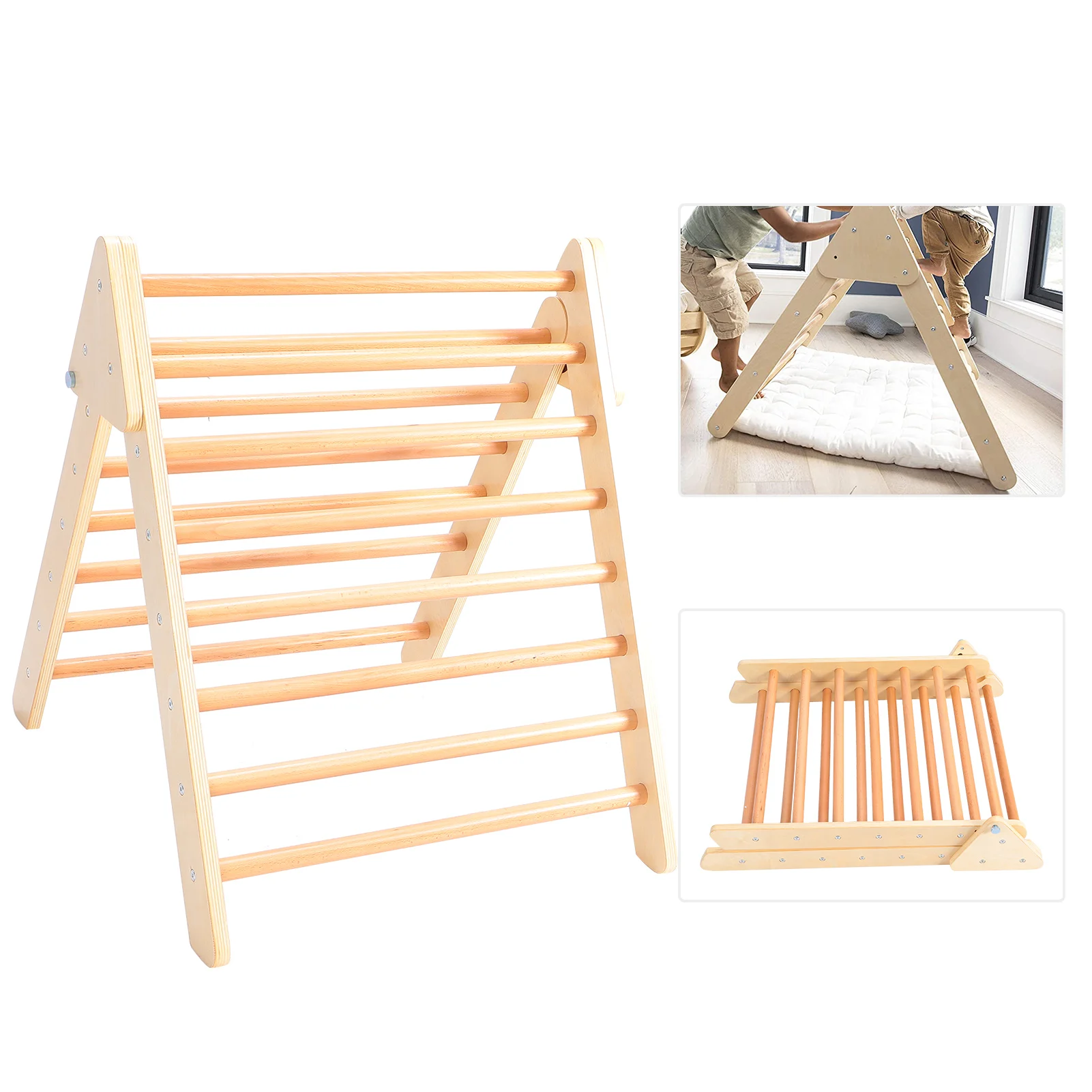 70x70x60CM Foldable Climbing Triangle Climbing Ladder for Infants Young Toddlers Climbing Triangle Foldable Climbing Triangle To