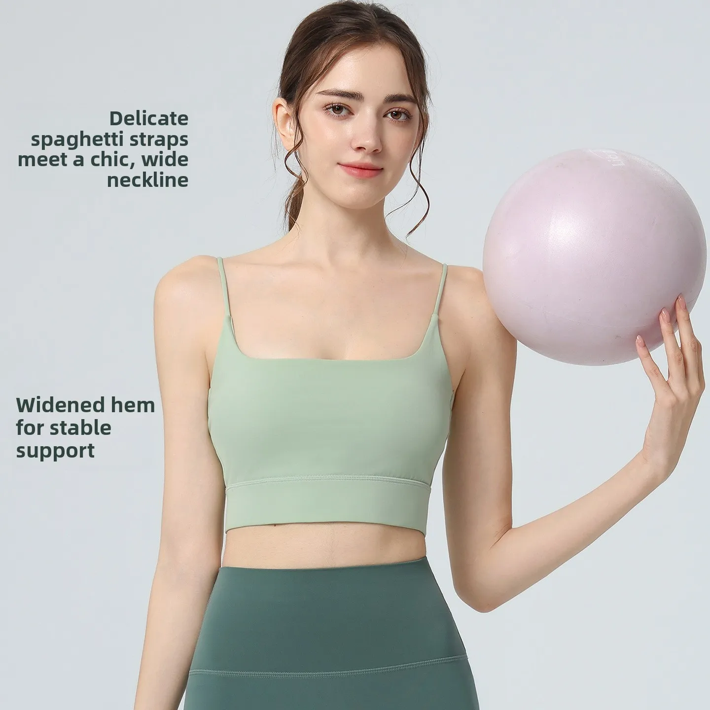 Women's Sports Bra Sling Thin Shoulder Straps Shock-proof Gather-up Shaping Anti-sagging Fitness Yoga Vest