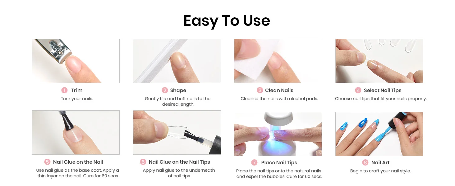 Medium Almond Gel Nail Tips