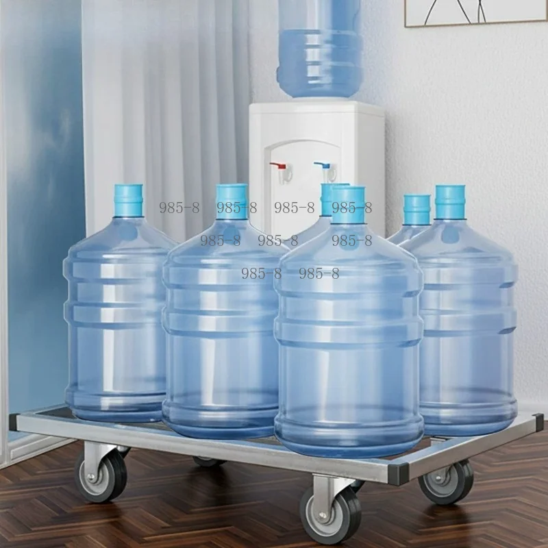 Silent Square Tube Flatbed Cart, Large Load-Bearing Extended Portable Goods Pulling Trailer