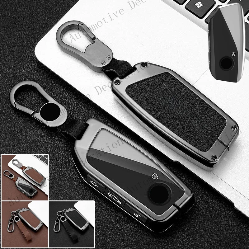 Z+ Zinc Alloy TPU Leather Car Key Case Cover For BMW 7 Series G07 IX I7 X7 XM 2023