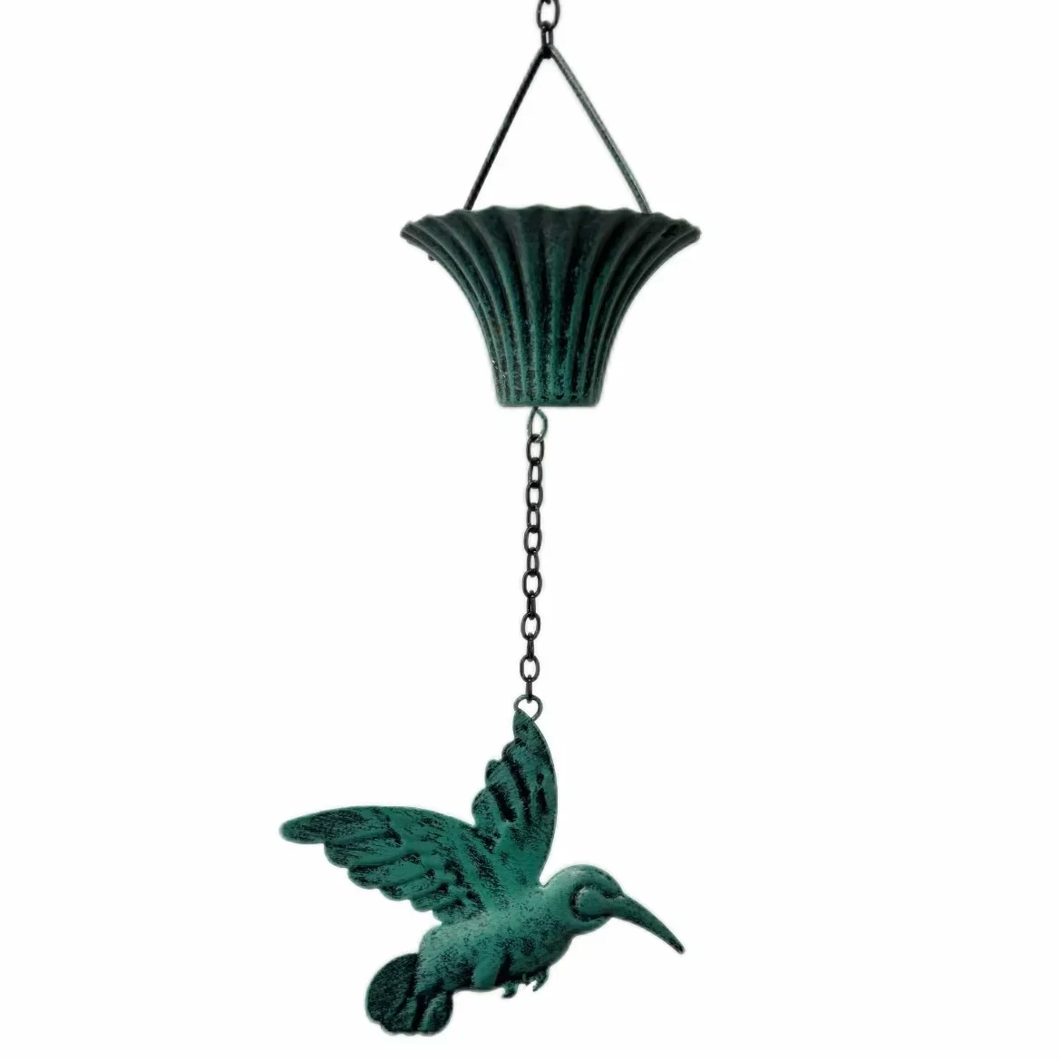 Metal  Downspouts Metal Hummingbird Blue Rain Chain for Gutters