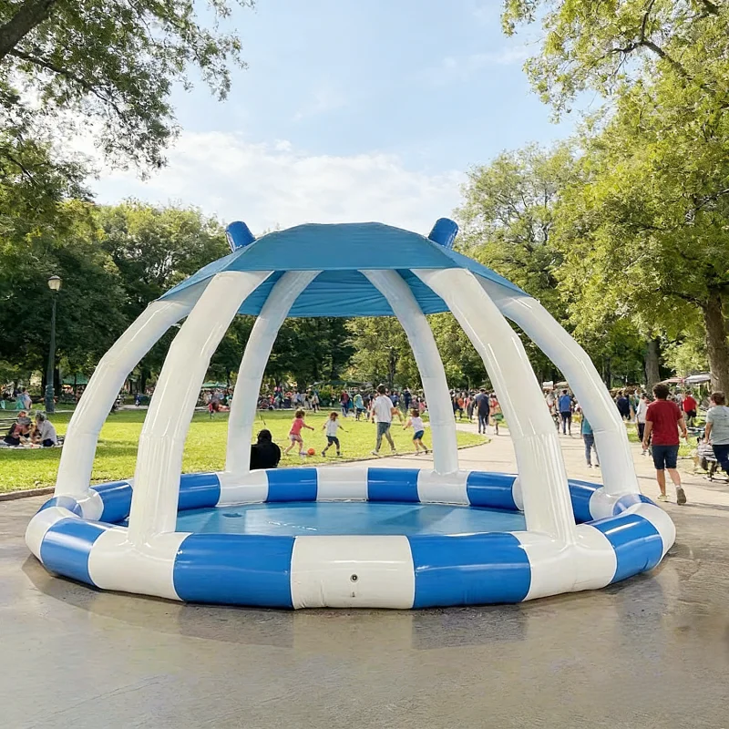 

Hot Sale Outdoor Inflatable Swimming Pool with Sunshade Foldable Kids Water Pool Factory Customized for Amusement Park