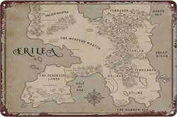 Vintage Metal Signs - Throne of Glass Erilea Map Tin Sign Poster Wall Art Decor Plaque for Home Bar Pub Club Cafe 8x12 inch
