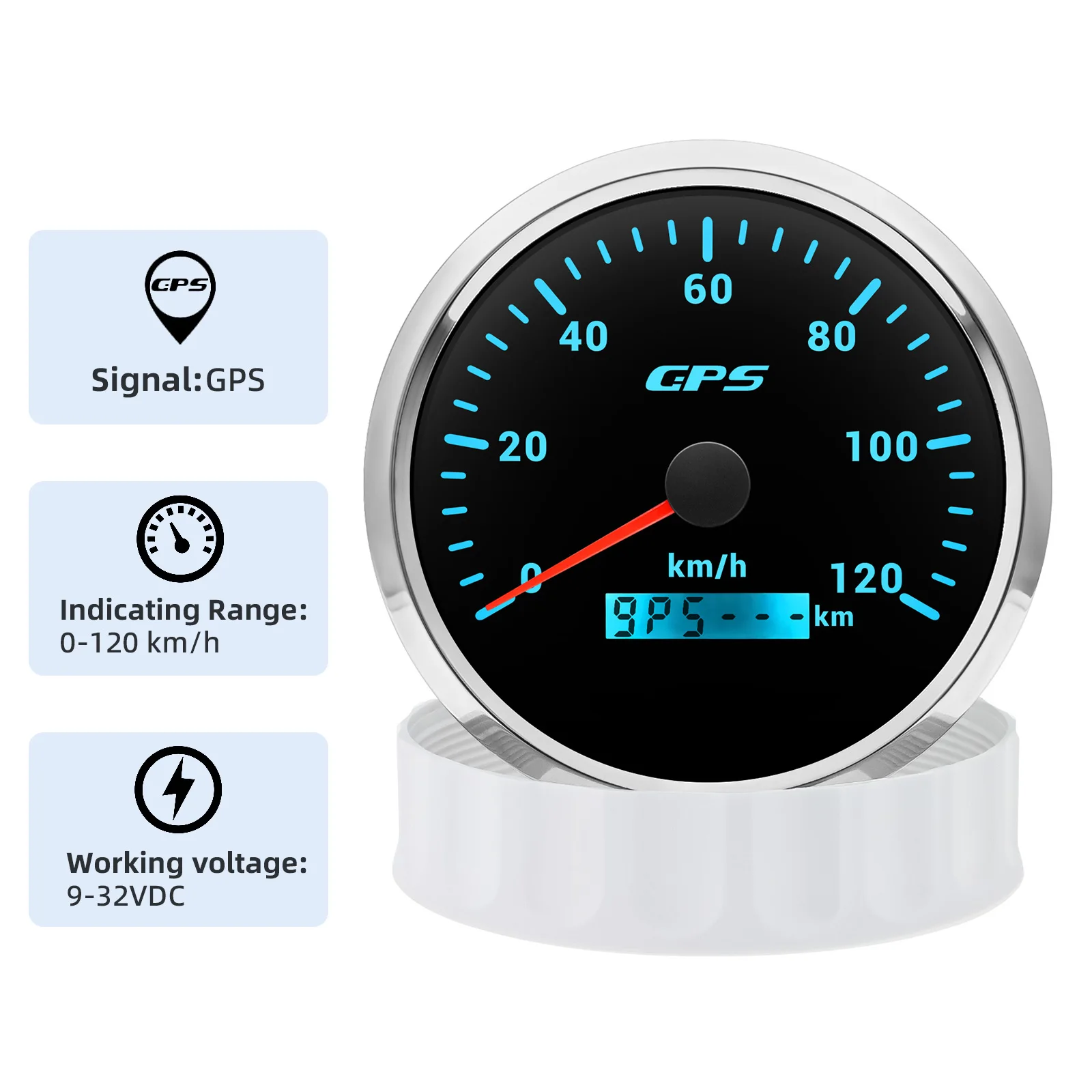 100% 7 Colors Backlight GPS Speedometer 110mm Speed Gauge Meter 120 Kmh 200 Kmh Waterproof  Marine Boat Car Gauge