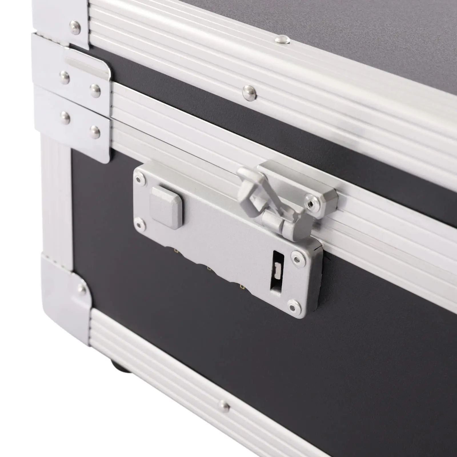 صندوق تخزين القفل، صندوق أمان من الألومنيوم مع قفل مجمع، صندوق أمان كبير السعة للأشياء الشخصية والكمبيوتر المحمول النقدي،