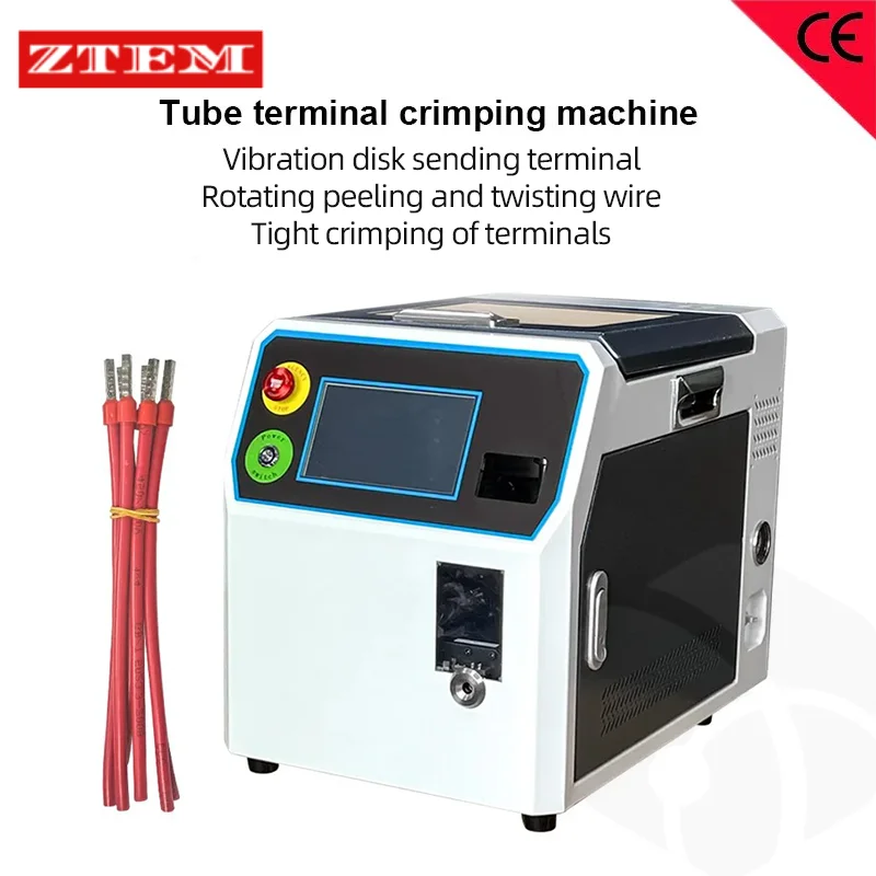 Automatic 0.5-16mm2 Tubular Terminal Crimping Machine RV Wire Stripper Servo insulated Needle Crimping Tool Crimper Tools
