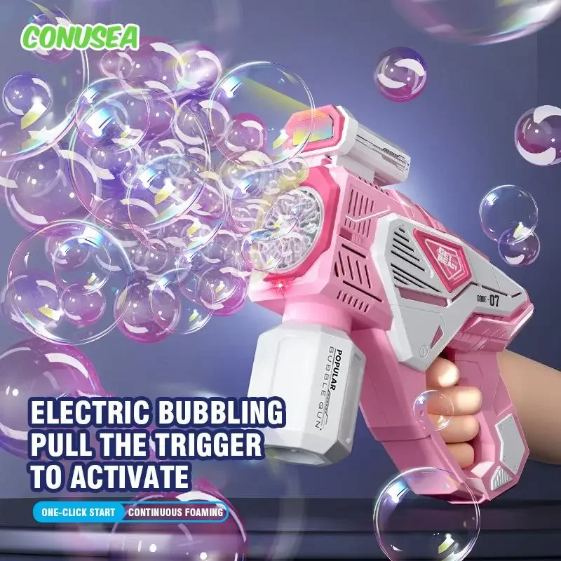 

Baby Bubbles Bubble Gun Handheld Electric Toy Non-Drop Soap Bubble Machine Wand Toy Outdoor Kids Toys Children's Day Gift Kids