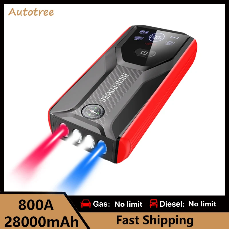 28000mAh Portable Car Jump Starter Power Bank 12V Car Battery Booster Charger Auto Emergency Start-up Lighting Starting Device