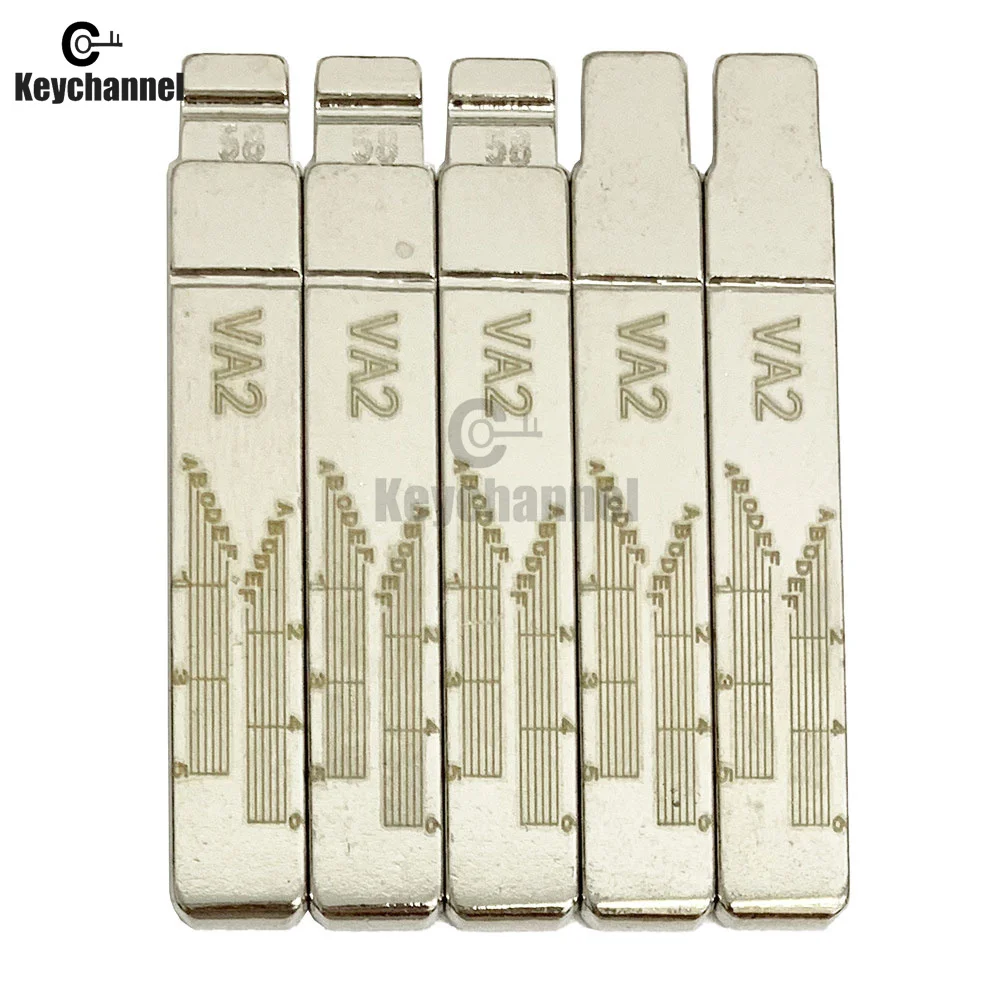 5PCS Lishi VA2  #58 Engraved Line Key Blade Scale Shearing Teeth Cutting Key Blank Clipper Key Blade For peugeot 307 408 Citroen