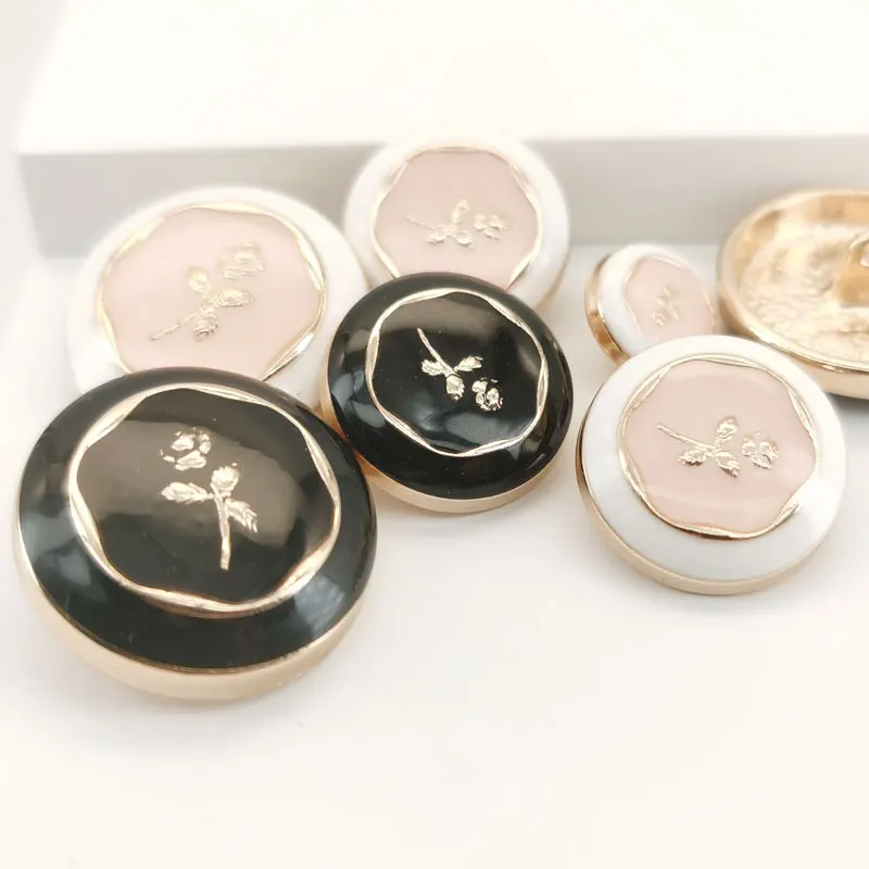 10 Stück 11,5/18/23 mm Metallknöpfe für Hemdmanschetten, Kragen, glatt, flach, Blumenmuster, Nähknöpfe für Windjacke-Kleidung – Detail 4