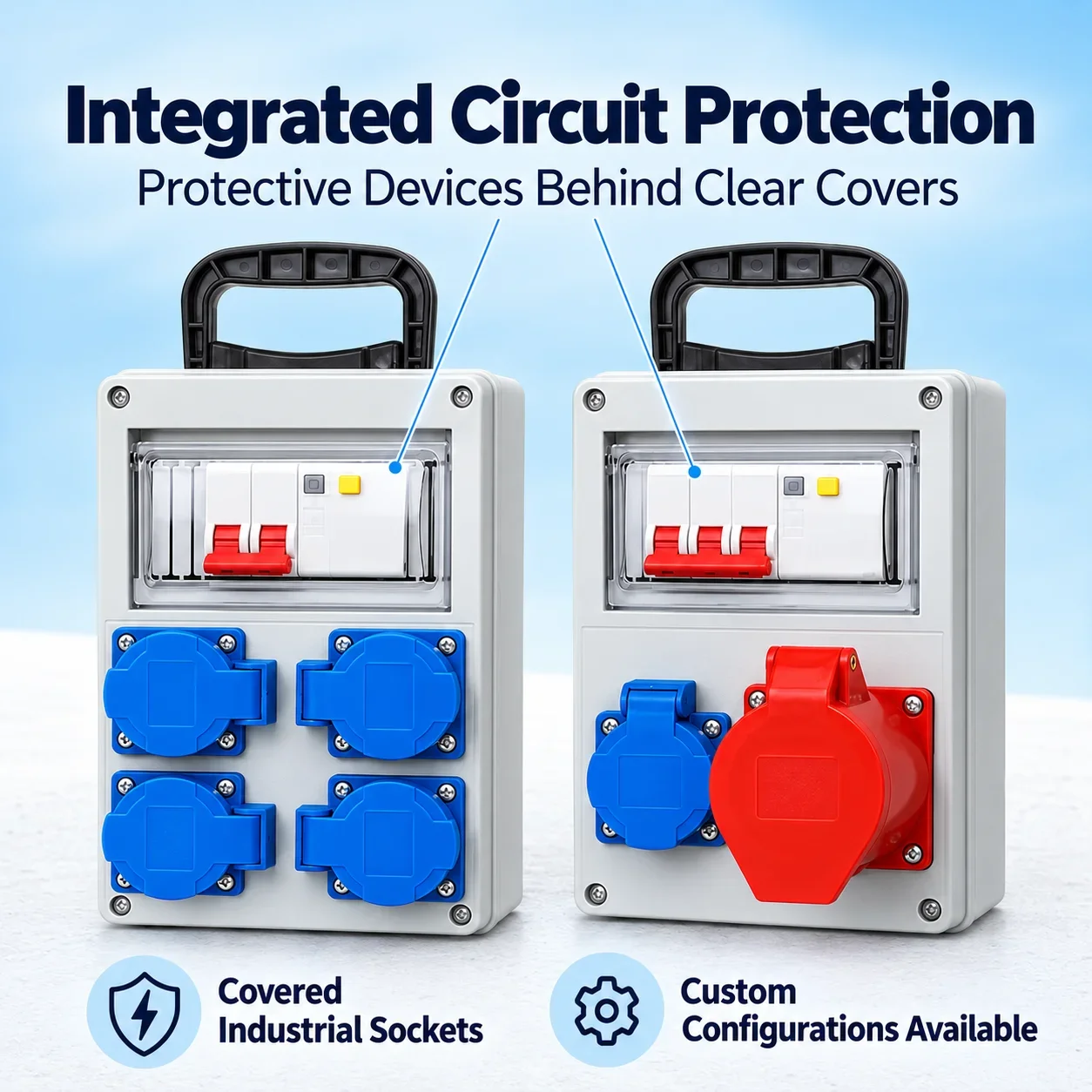 Portable Waterproof Construction Site Distribution Box Industrial Maintenance Power Socket Box for Strong Current Wiring